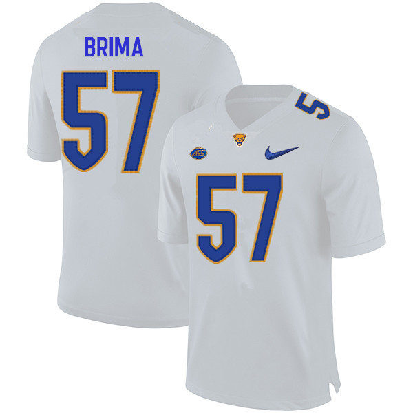 Men #57 Bam Brima Pitt Panthers College Football Jerseys Sale-White